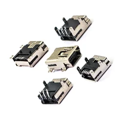 Miniconector USB hembra de borde plano, 10 tipos, SMT dip, 5 pines, puerto, cola, enchufe, terminales para Samsung, Huawei, móvil, 20 Uds.