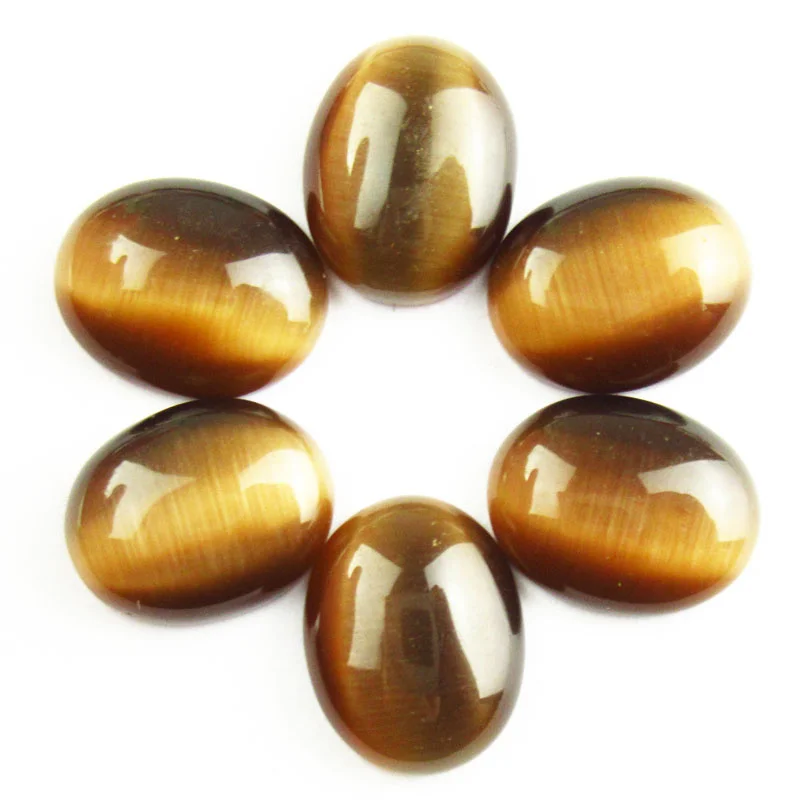 20pcs Fashion hot sale Wholesale High Quality Brown Cat Eye Gem Oval for jewelry Accessories 10x8x3mm TJ79894