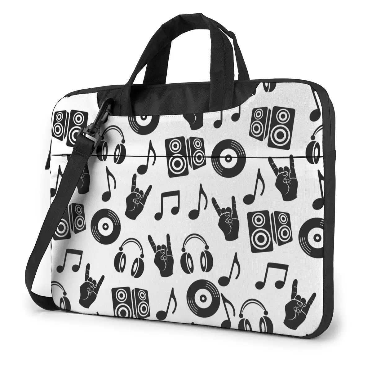 Doodles Musical Pattern Laptop Bag Case Protective Vintage Computer Bag Bicycle Crossbody Laptop Pouch