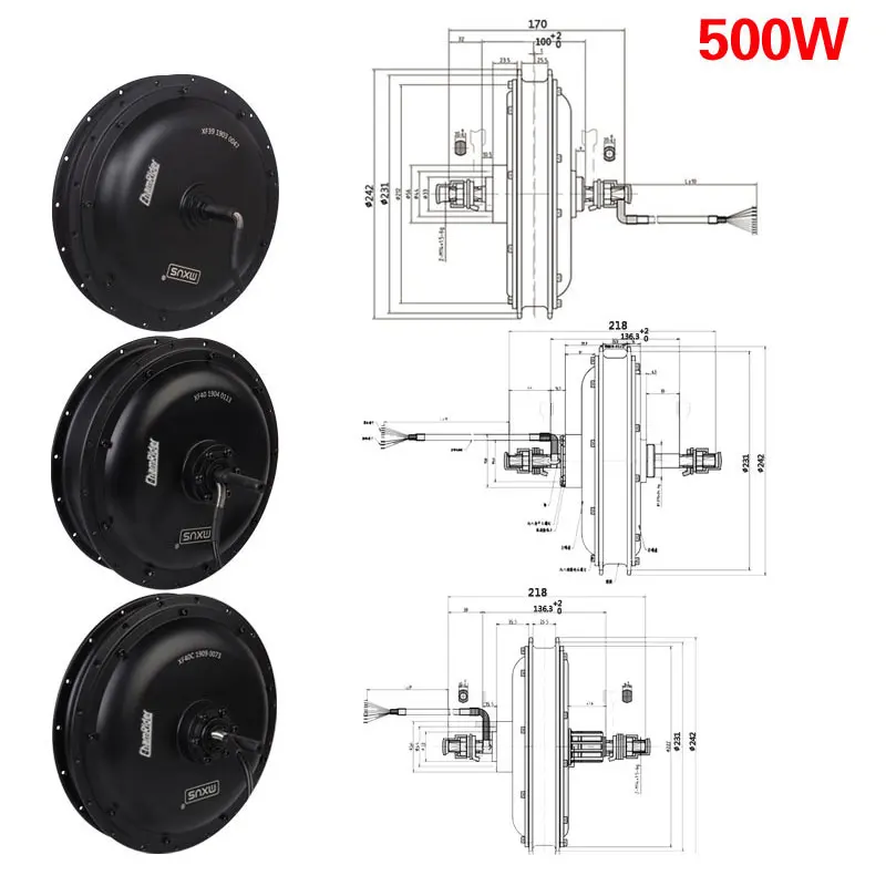 MXUS Wheel hub motor 72V 3000W 60V 1500W Electric Bike Motor 48V 1000W 500W  Brushless Driect Drive Motor E-bike Motor  Powerful