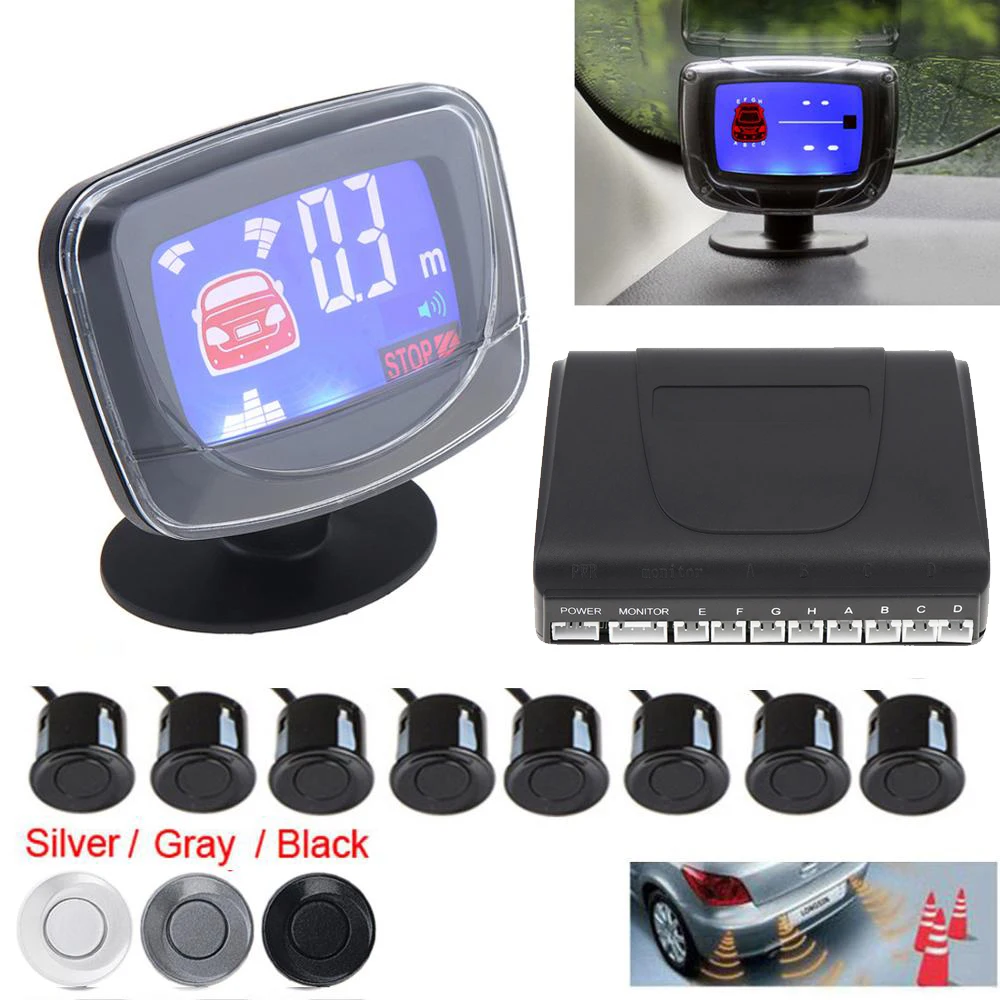 

Парковочные датчики для автомобилей, Парктроник, водонепроницаемый, с 4/6/8 звуковыми сигналами, радар-детектор с монитором и двойным процессором, интеллектуальная система