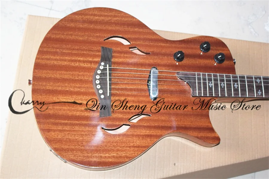 Pre-customized Irregular Electric Guitar,Semi hollow  T5 clas guitar,Mahogany Body,Chrome Buttons