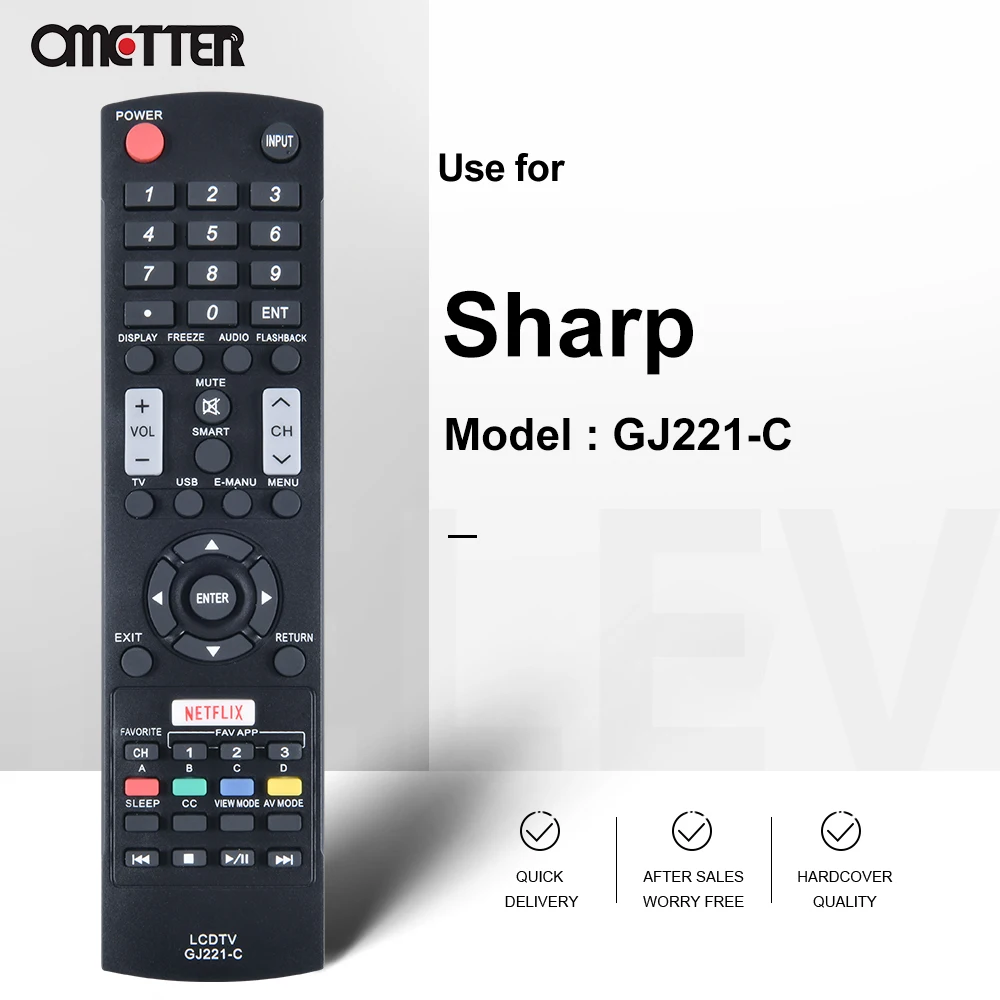 New GJ221-C Replacment For SHARP LED TV Remote Control for LC-43LE653U LC-48LE653U LC-55LE653U LCDTV Fernbedienung