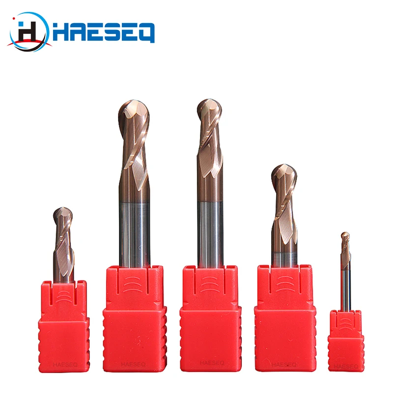 CNC Carbide Ball End Mills Tungsten Machine Metal Key Seat Face Router Bit 6 8 12mm Shank HRC55 58 Milling Cutter Tools