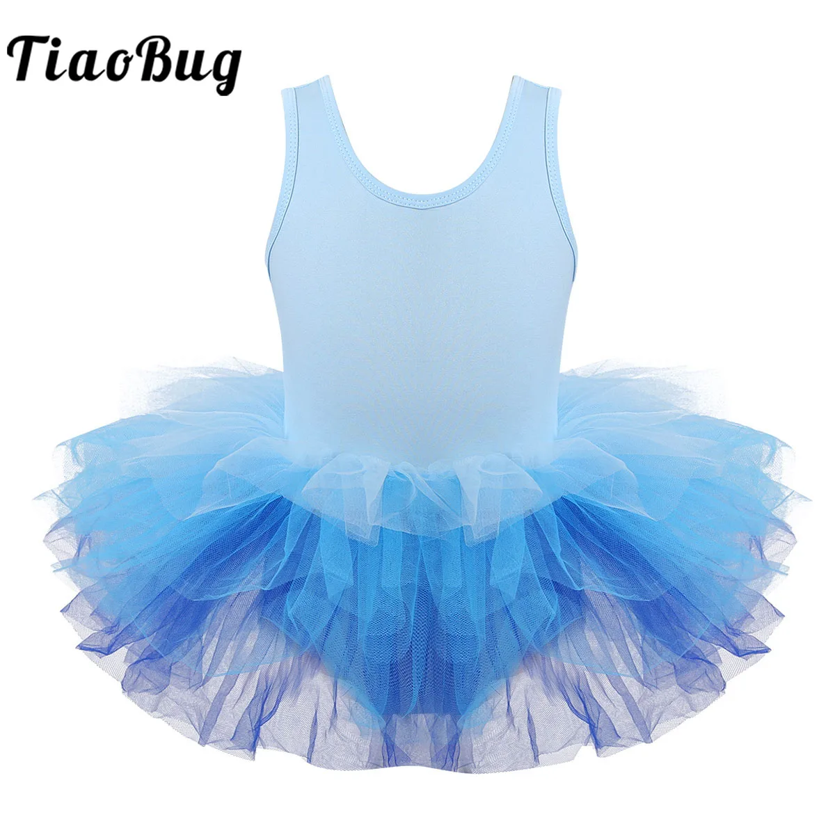 Sleeveless Ballet Tutu Dress Kids Girls Stretch Mesh Tulle Ballet Leotard Dress Fairy Gymnastics Leotard Ballerina Dancewear