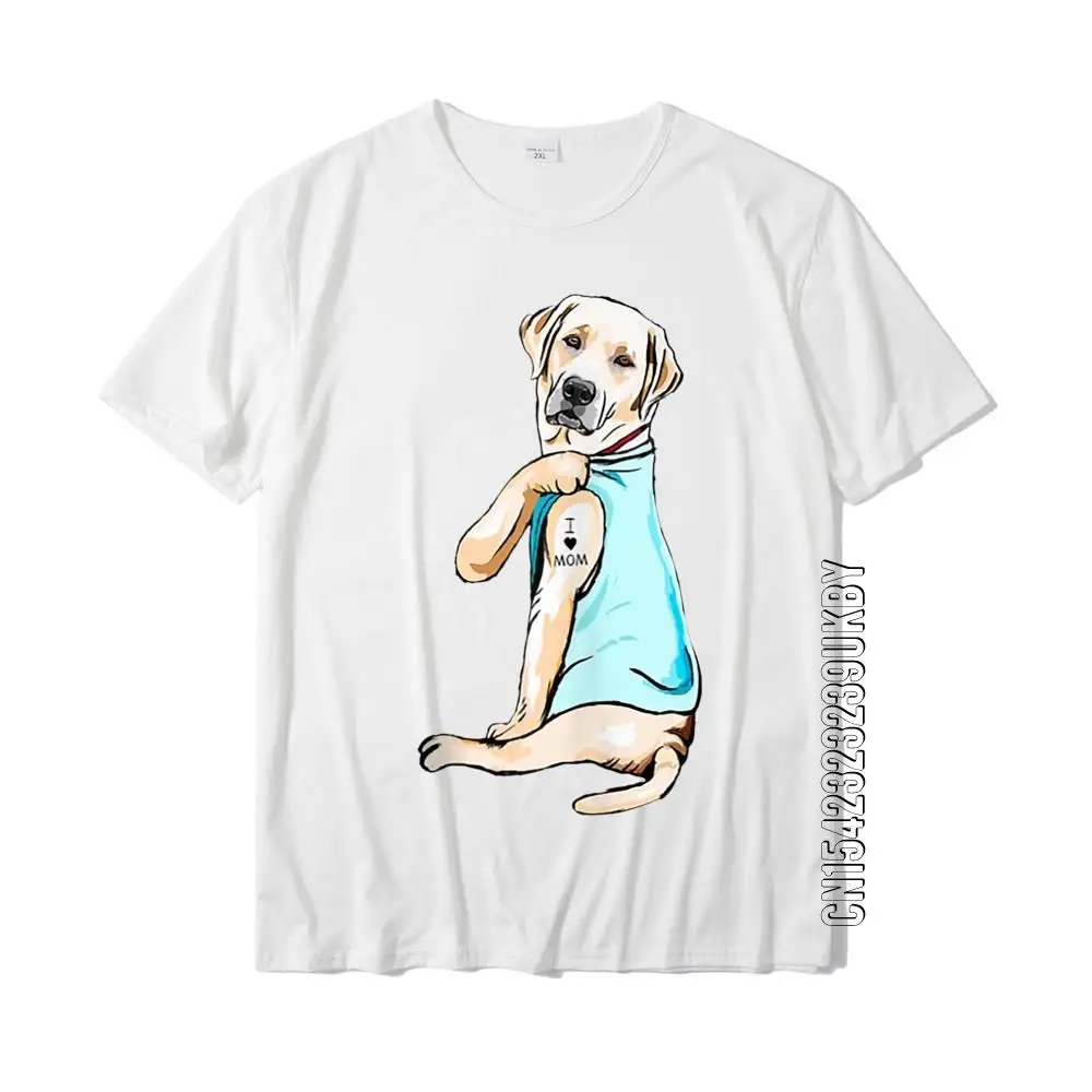 I Love Mom Funny Labrador Tattooed T Shirts 3D Printed Fashionable Man Tops & Tees 100% Cotton