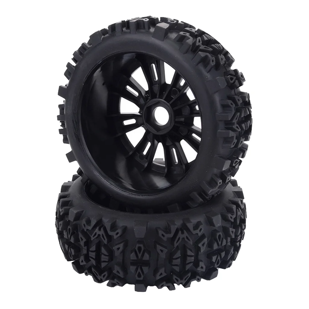 1:8 Scale RC Car Replacement Parts RC Car Wheel Rim Tyres Rubber Black 17mm