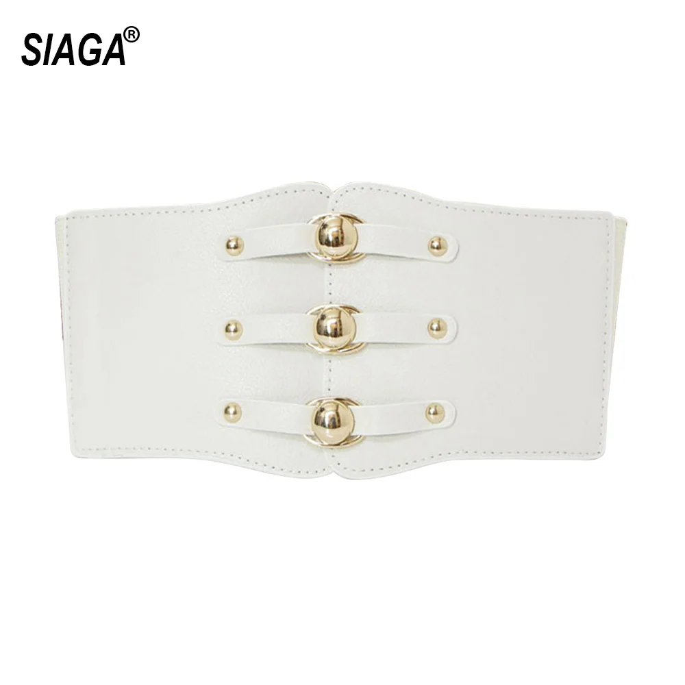 Women's Design Decorative Wide Genuine Leather Elastic Waistband Waistline Patent Leather Wide Belt for Women 12cm Width AK010