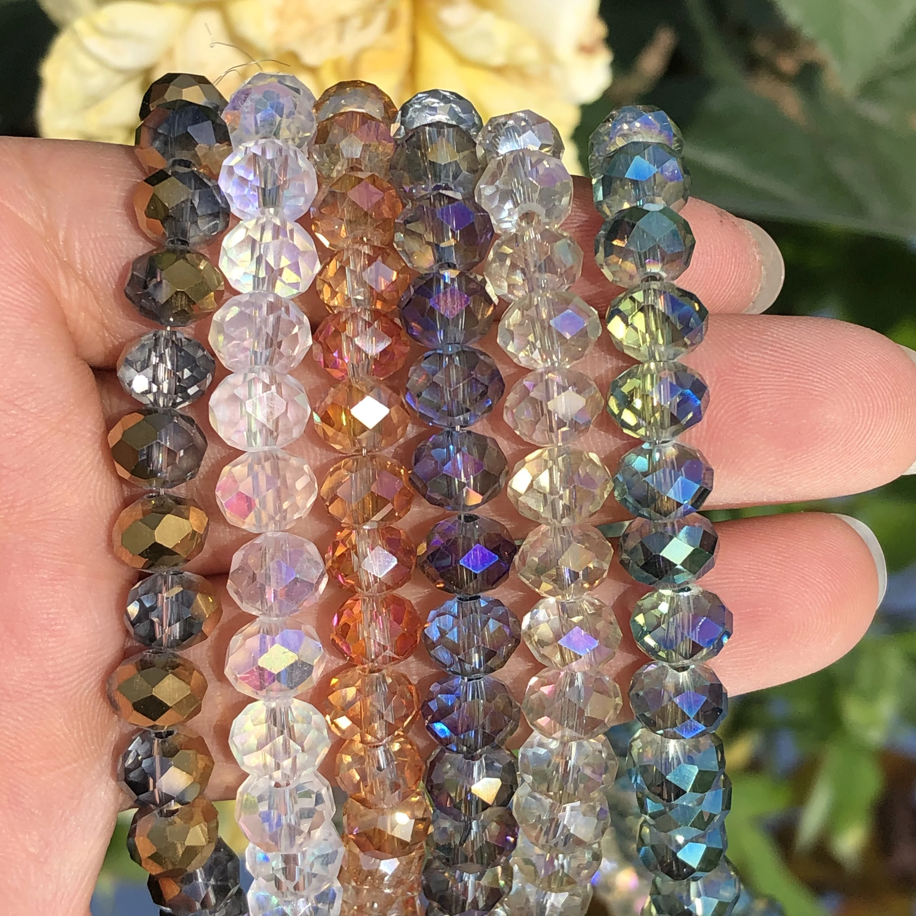 Wholesale AB Clear Multicolor Austria Crystal Glass Bead Faceted Rondelle Loose Spacer Beads For Jewelry Making Diy Accessories