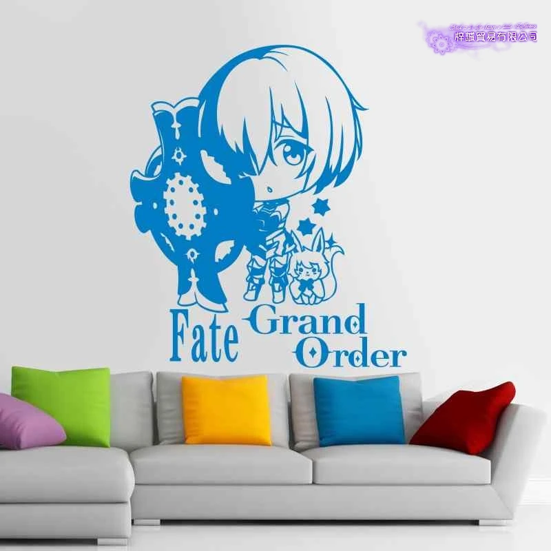 Cute FGO Shielder Wall Decal Mash Kyrielight Vinyl Wall Stickers Decal Decor Home Decorative Decoration Anime Car Sticker