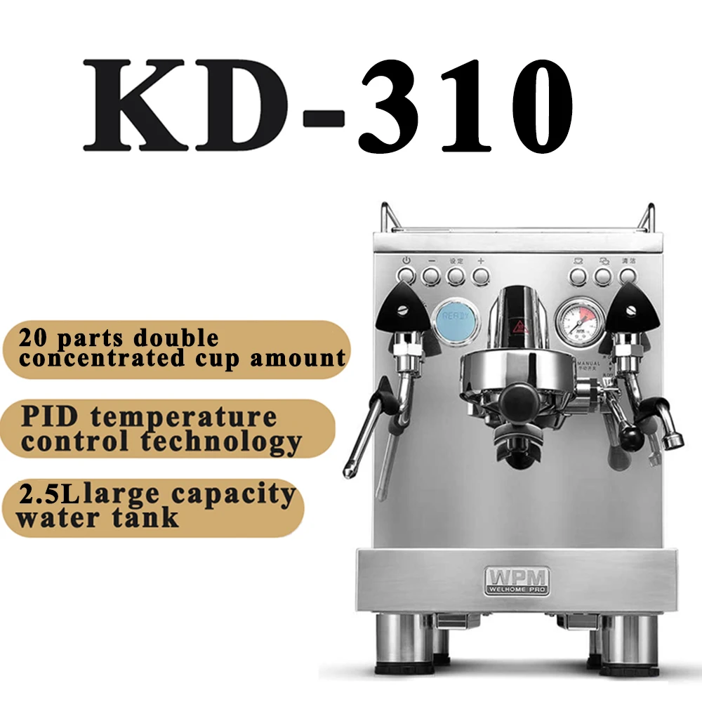 

WELHOME KD-310 Espresso Machine Coffee Maker Stainless Steel Semi-automatic steam coffee machine cafetera