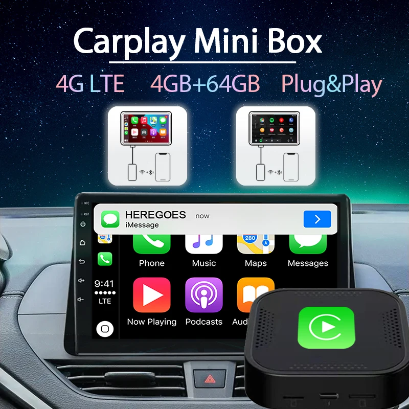 Wireless CarPlay Ai Box Android Box Mini Apple Car Multimedia Play Android Auto Connect For Volkswagen Ford Benz Plug And Play