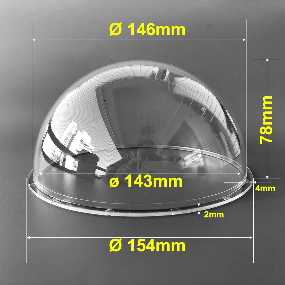 

6Inch 154x78mm Acrylic Clear Speed Dome Cover Waterproof Surveillance CCTV Camera Housing Transparent Case for Hikvision Samsung