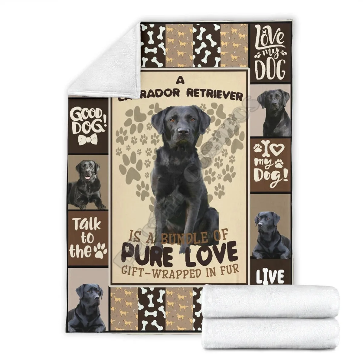 

Labrador Retriever Premium Fleece Blanket 3D All Over Printed Sherpa Blanket on Bed Home Textiles Christmas Blanket 06