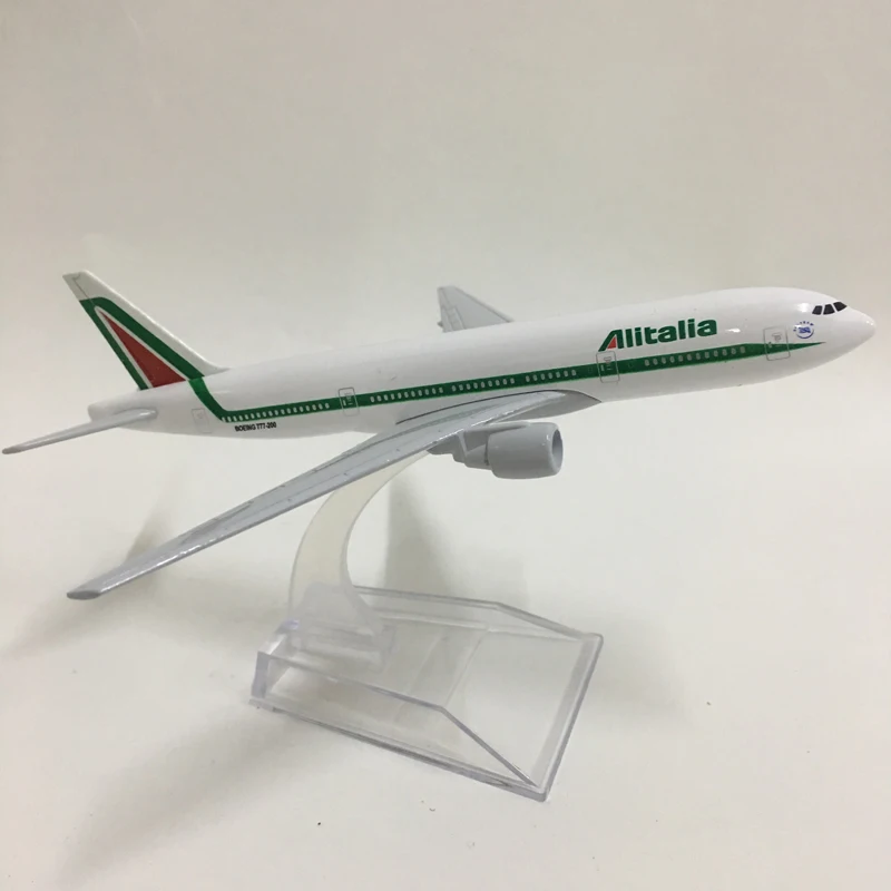 JASON TUTU 16cm Alitalia Boeing 777 Plane Model Airplane Model Airplanes Aircraft Model 1:400 Diecast Metal planes toy