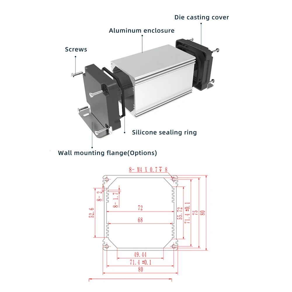 Waterproof DIY Housing Electrical Project Box Storage Case Enclosure Electronic Instrument Case Supplies Connector M02 80*80mm