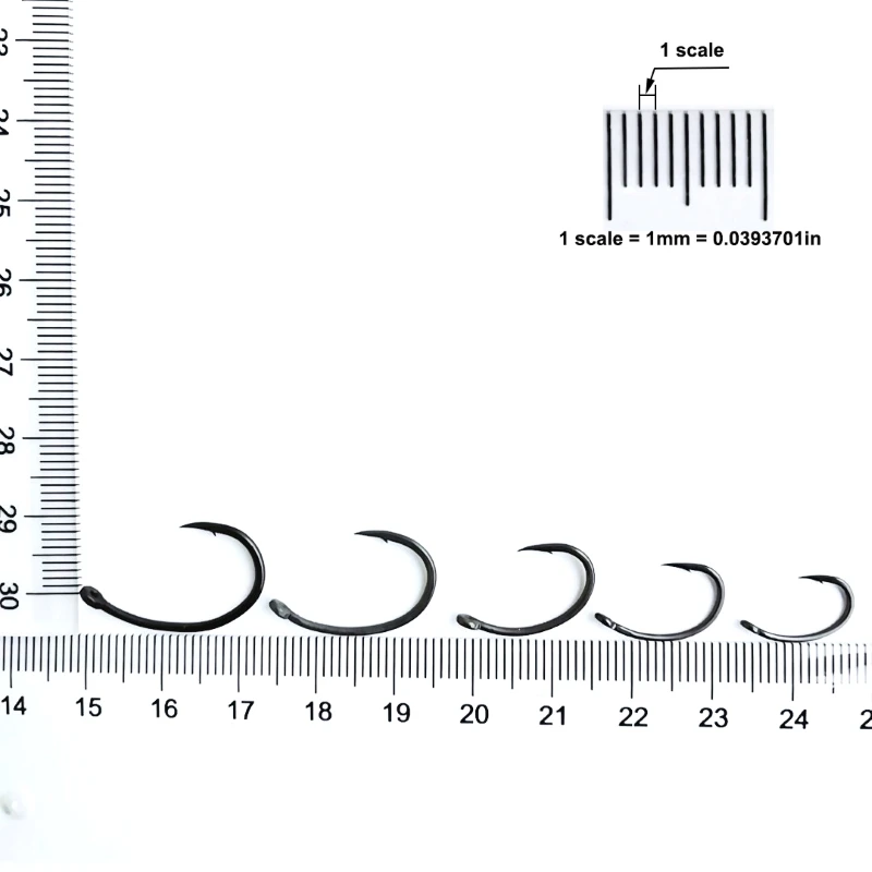 Anzuelos circulares con púas para carpa – Ojos negros mate