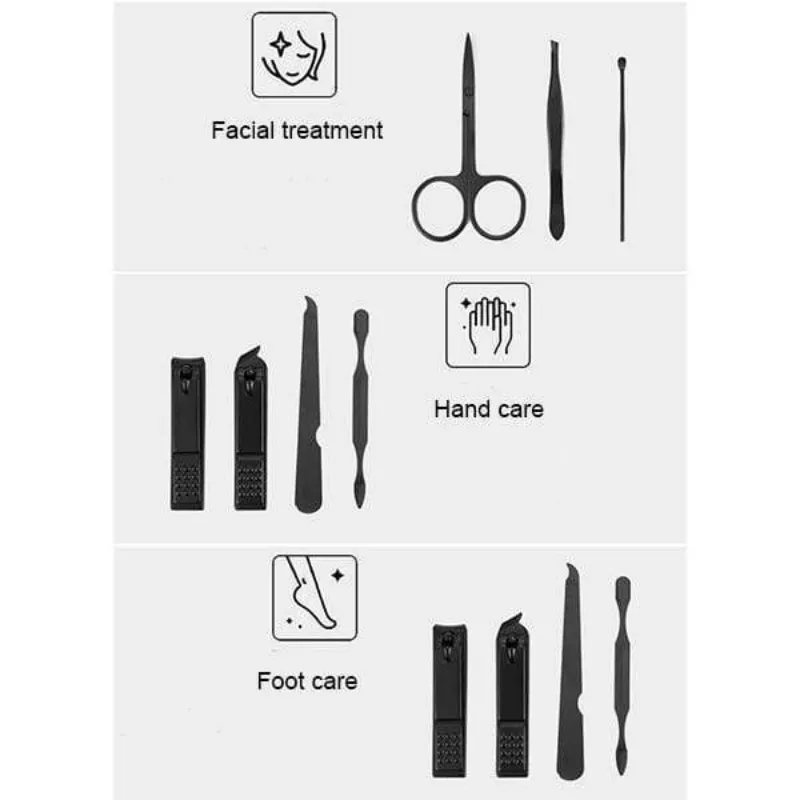 7/15Pcs Nail Care Set  Manicure Nail Clipper Set Household Stainless Steel Ear Spoon Manicure Tool Pedicure Nail Scissor Upgrade