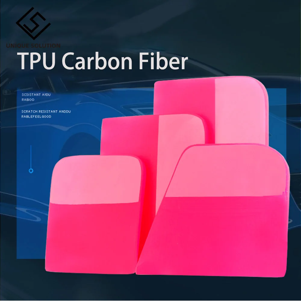 

TPU Carbon Fiber Car Film Install Squeegee Pink Green Scraper PPF Vinyl Wrap Water Ice Wiper Auto Household Cleaning Tint Tool