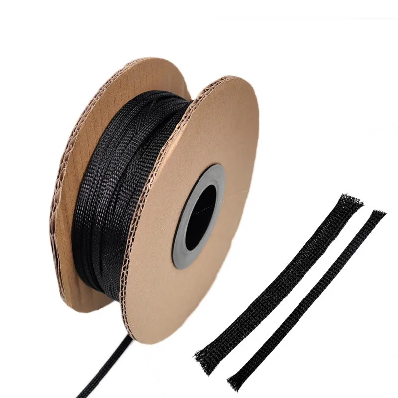 1/5/50/100/200/300M Length Cable Sleeve nylon tube Insulated Braided Sleeving Data line protection Wire Cable Flame-retardant