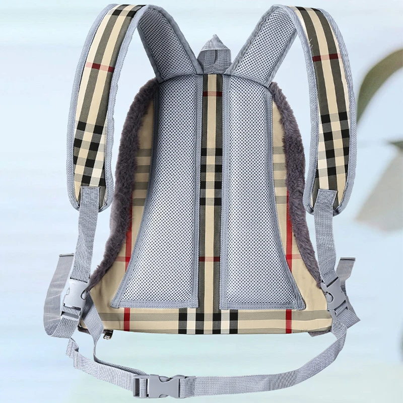 Pet Dog Carriers Winter Warm Plush Chest Backpack Breathable Pet Head Exposed Backpack Puppy Cat Outdoor Travel Bag Pet Supplies