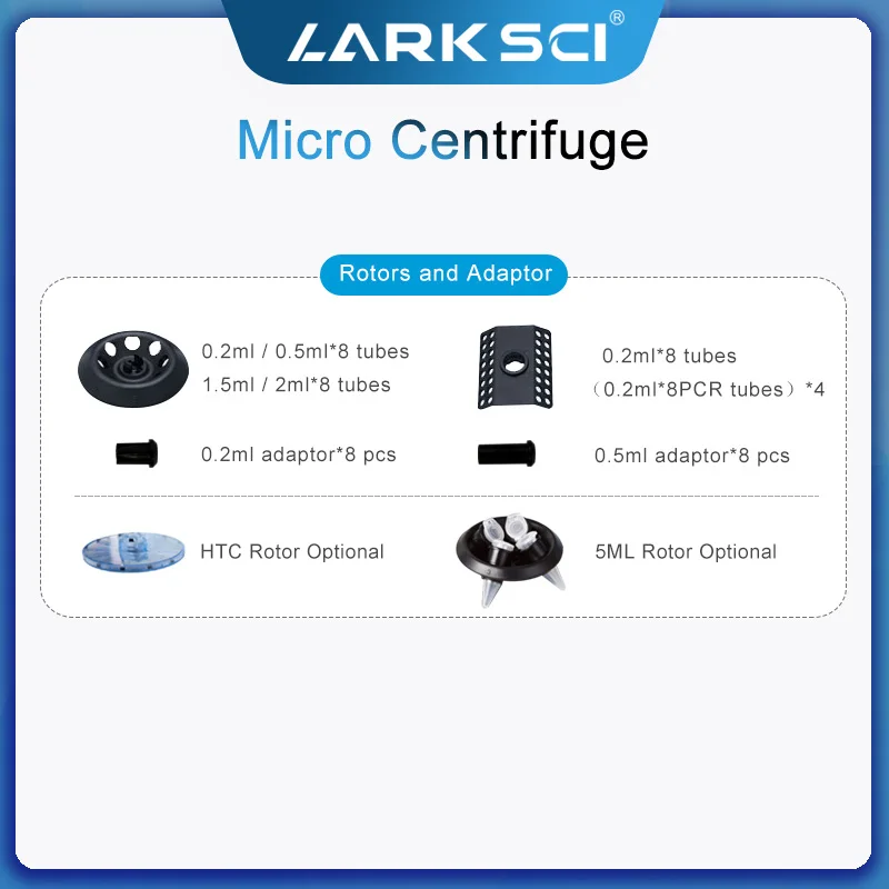 Mini PCR Centrifuge Digital Lab Palm Micro Blood Microcentrifuge Centrifugal Machine for 0.2/0.5/1.5/2.0ml Tube 110-220V