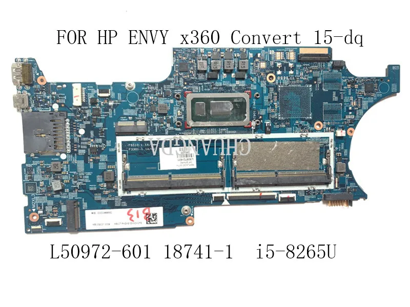 FOR HP ENVY x360 Convert 15-dq0xxx Refurb Laptop Motherboard L50972-601 18741-1 448.0GC03.0011 i5-8265U