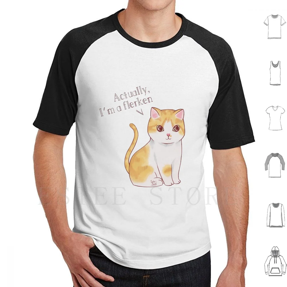 Actually , I'm A Flerken T Shirt DIY Big Size 100% Cotton Flerken Cat Animal Pet Kawaii Cats Sailor _ Barb