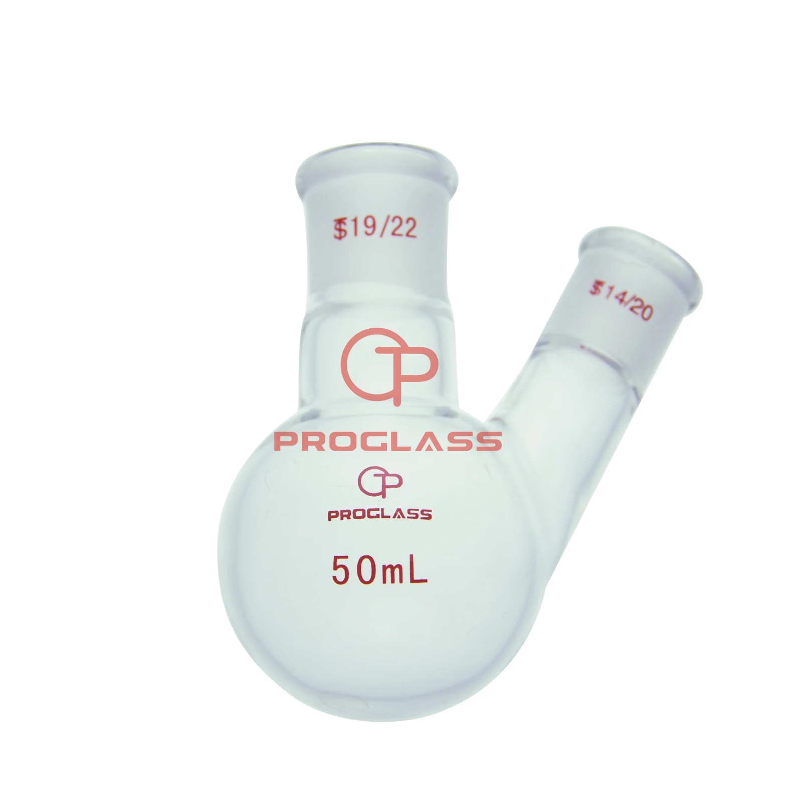 

50mL,Two Necks Round Bottom Flask ,19/22 Center Joint,14/20 Side Joint,HAND BLOWERING