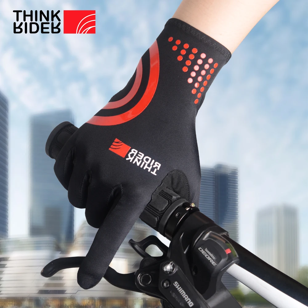 ThinkRider Touch Screen Long Full Fingers Gel Sports Cycling Gloves MTB Road Bike Riding Racing Gloves Women Men Bicycle