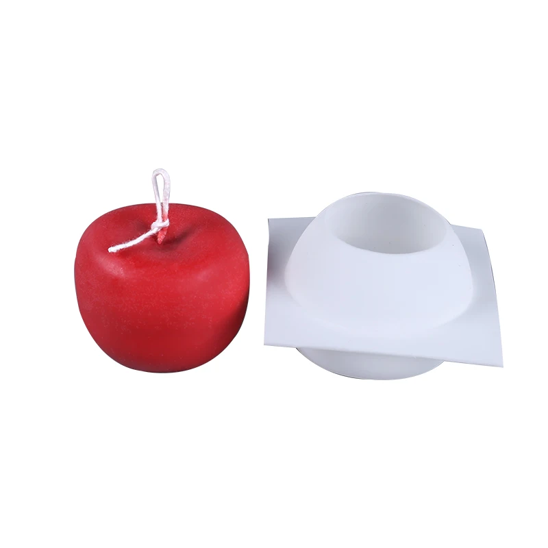 Apple Candles mold Christmas\' Eve Parties Gifts wedding Party decoration Apple Shape Silicone soap Molds For Cake Mousse mould