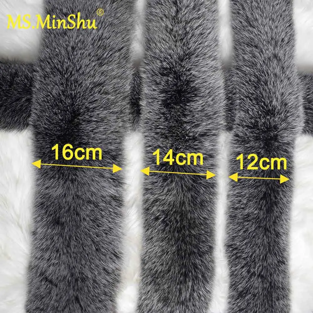 Ms.MinShu Fox Fur Collar For Hood Real Fox Fur Hood Trim Scarf Big Fur Collar 100% Real Fox Fur Collar Trim Custom Made