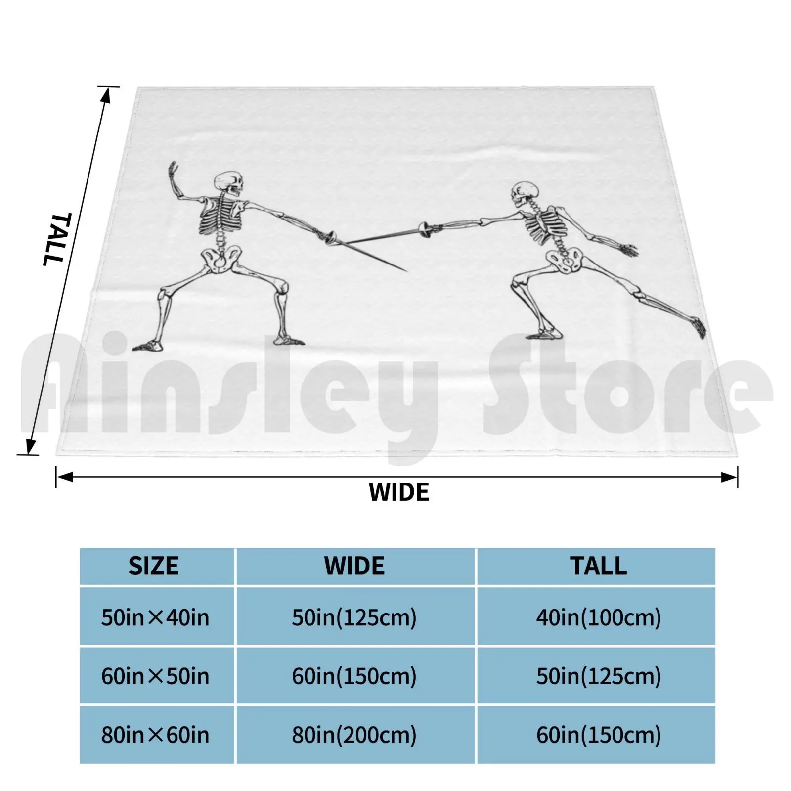 Skeletons Fencing Blanket Super Soft Warm Light Thin Skeletons Skeleton Fencing Skate Skateboarding White Black Black