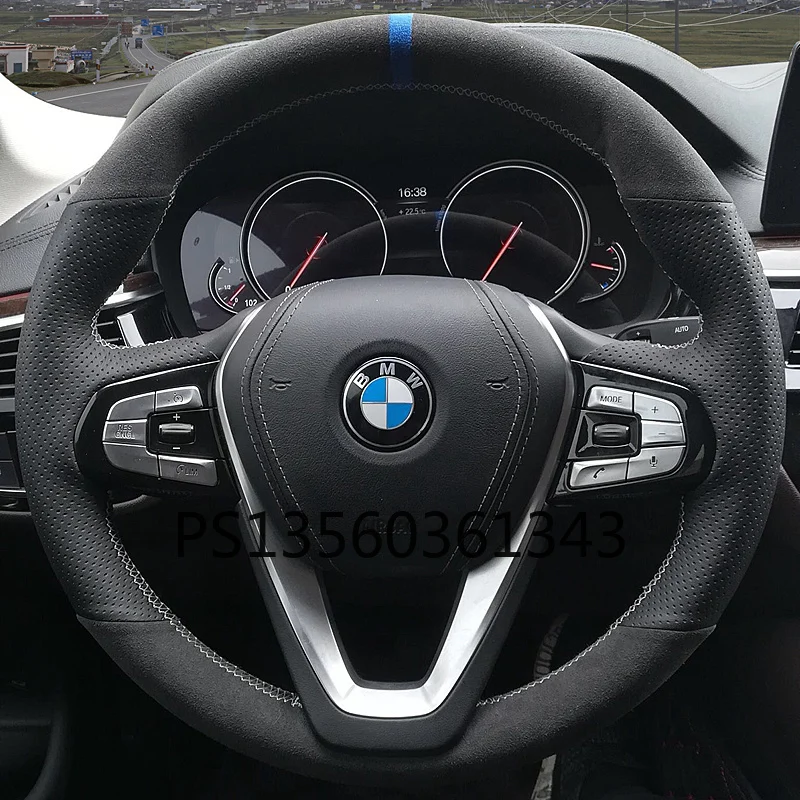 For BMW 3 Series 5 Series 4 Series 1 Series 7 Series 630LI3 Series 6 Series GT hand stitched suede steering wheel cover