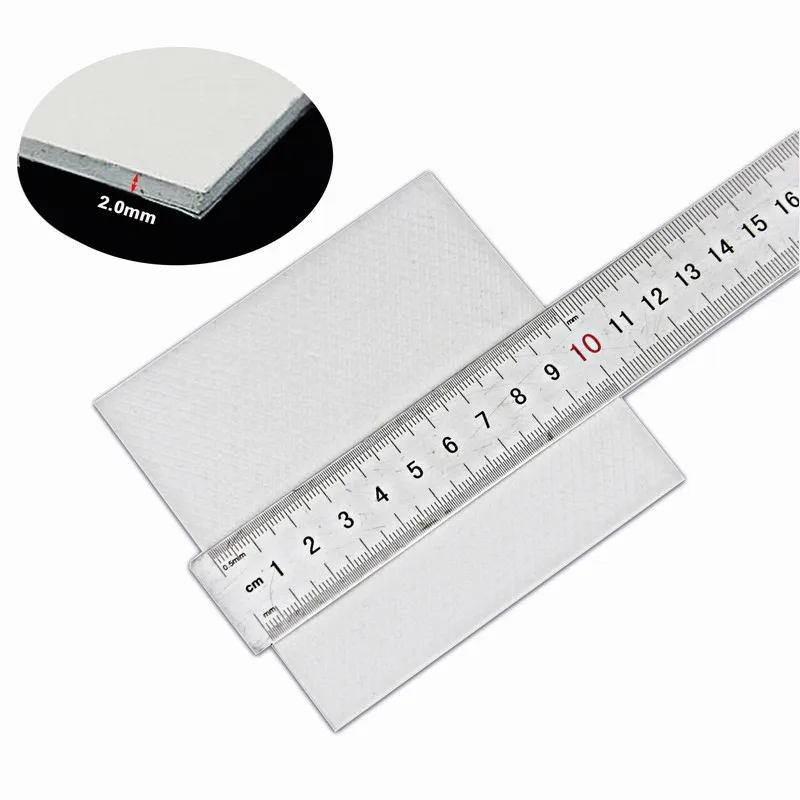 Gdstime-almohadilla térmica conductora de silicona, cojín disipador térmico de 100x100x2mm de grosor, 100mm x 2mm, color blanco, 5 uds.