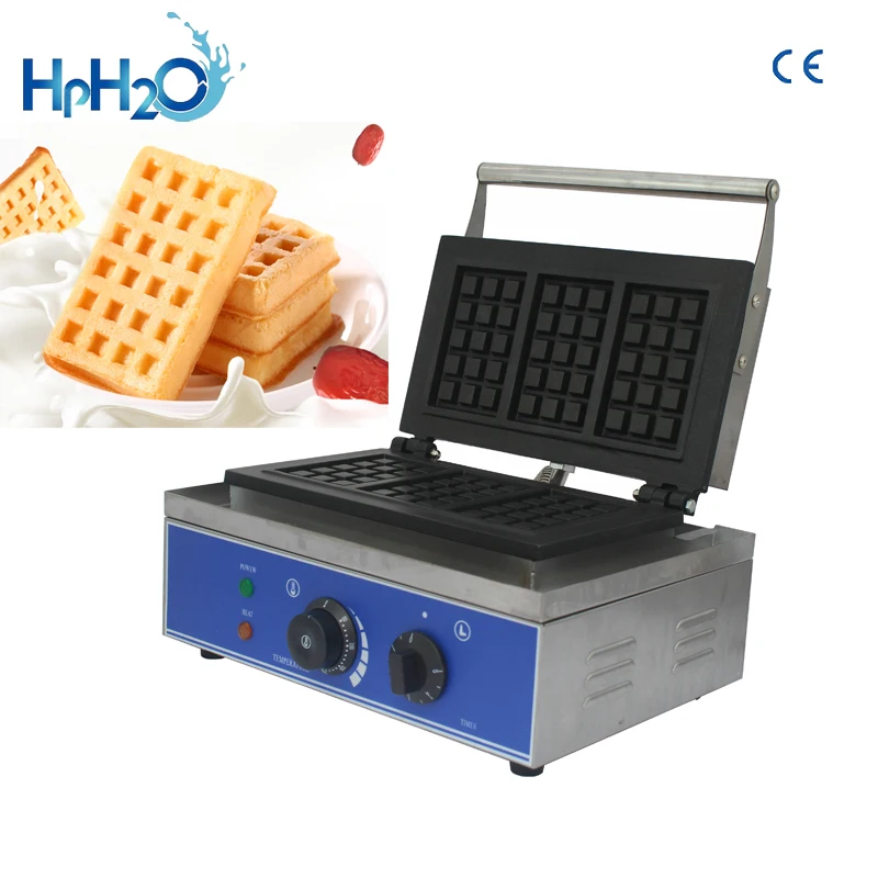 Ce Goedgekeurd 110V/220V Commerciële Elektrische 3 Pcs Bubble Wafelijzer Wafel Baker Cake Oven Douane Ijzer wafel Machine
