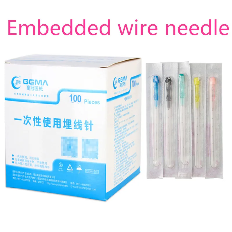 20 Pieces Chinese Medicine Disposable Sterile Catgut Embedding Needles Acupuncture Points Needles Collagen Wire Beauty