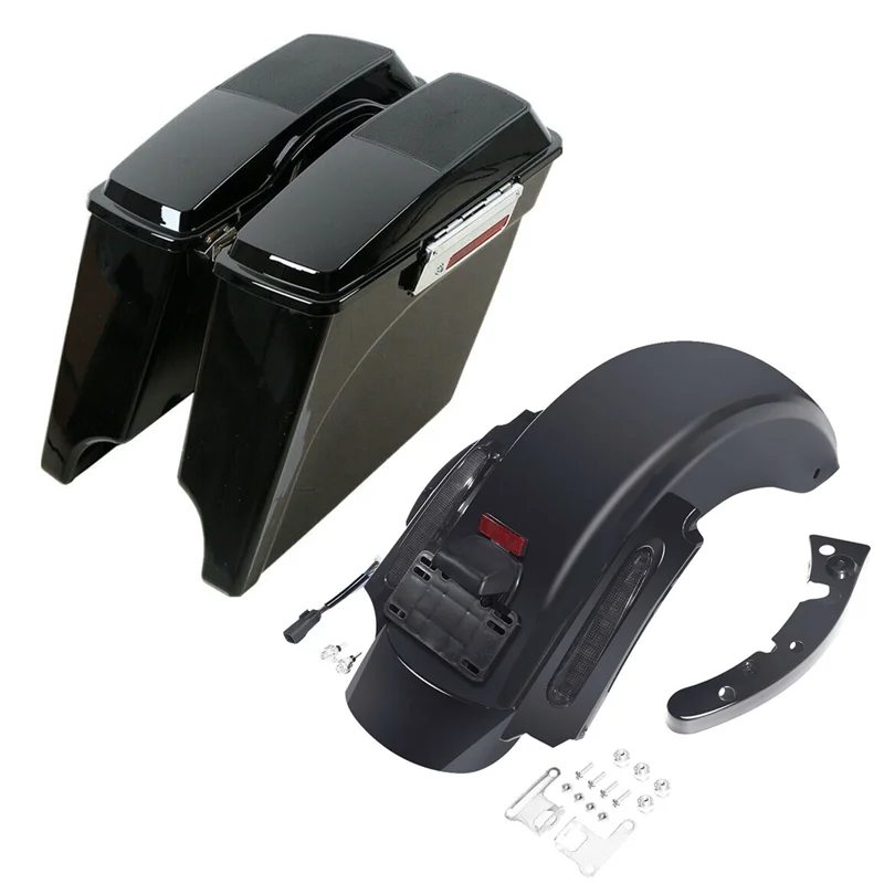 

Motorcycle 5" Stretched Saddlebags 6X9" Speakers Rear Fender For Harley Touring Road King Street Glide 2009-2013