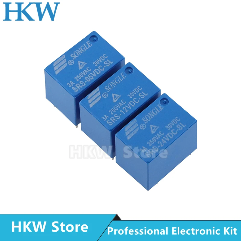 5pcs Relay Signal Relay 4100 SRS-05VDC-SL SRS-12VDC-SL SRS-24VDC-SL 5V 12V 24V 6Pin 3A  A Set of Conversion Relays Relais