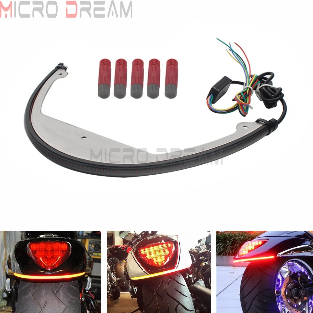 For Suzuki M109R M90 2006-Up 12V Rear LED Turn Signals / Brake Light / Taillight Signal Sequential Switchback Flowing Light Kit