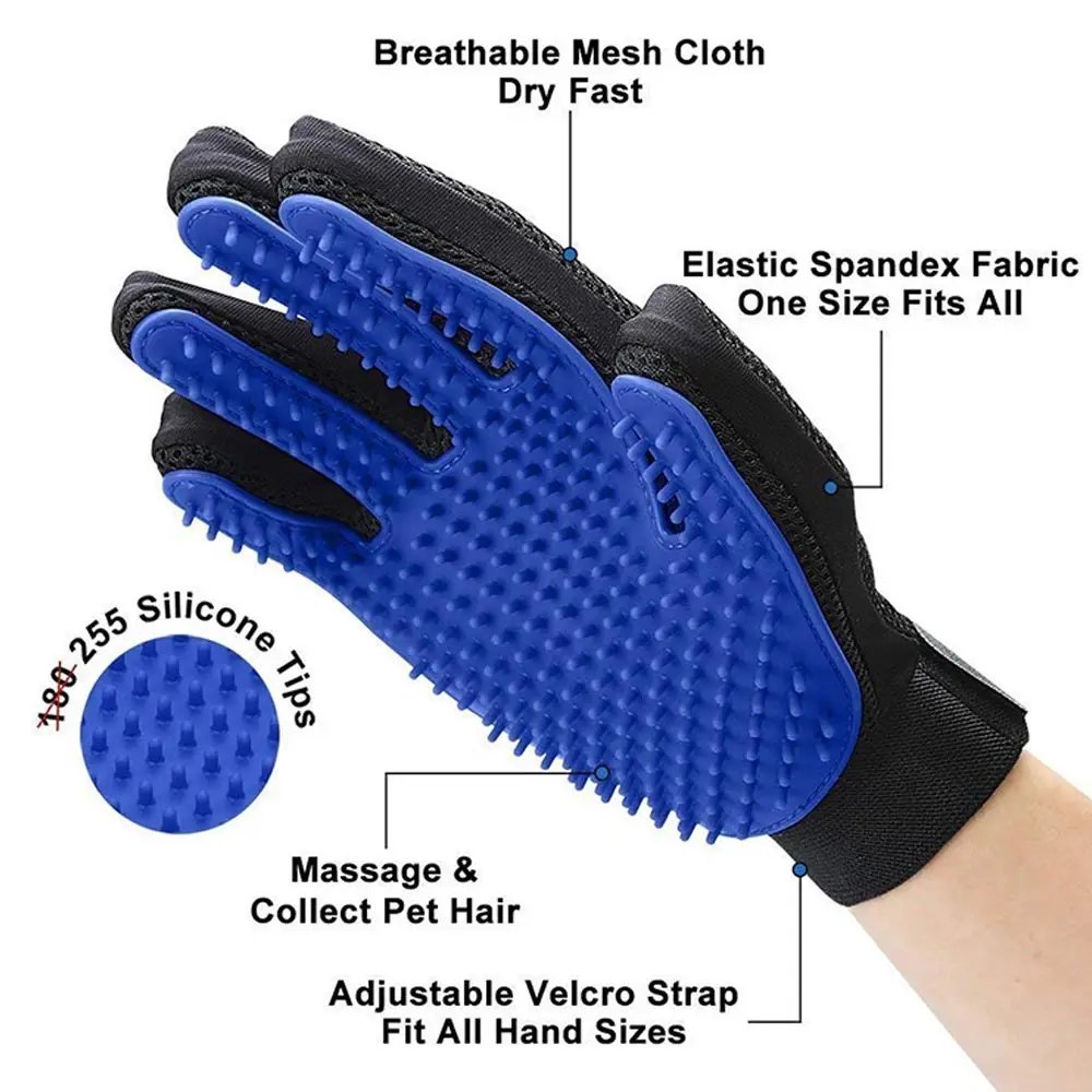 Pet grooming glove dog cat pet hair brush remover Silicone cleaning Bathing Tool Pet Shower Sprayer Brush Comb Glove Luxury