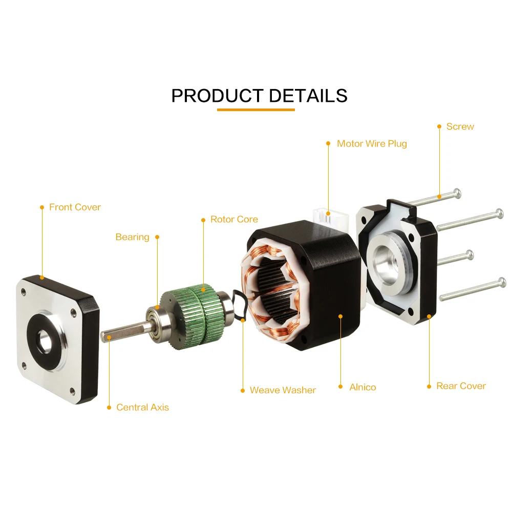 3DSWAY 3D Printer Parts 40mm Nema17 Stepper Motor 42 Stepping motor 42BYGH 1.5-1.7A 1.8° 4 Lead with 1m 2m Cable for CNC Machine