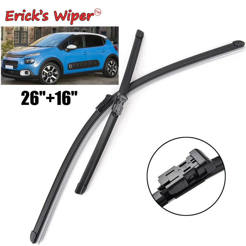 Erick\'s Wiper LHD Front Wiper Blades For Citroen C3 MK3 2016 - 2023 Windshield Windscreen Clean Window Car Rain Brushes 26\