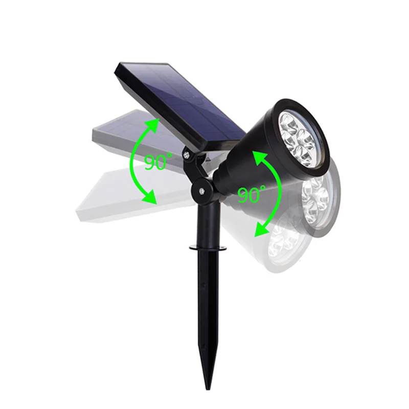 Solar Powered Spotlight 2PCS Warm White Lights Solar Panel Outdoor Lighting Landscape Yard Garden Tree Separately Lamp