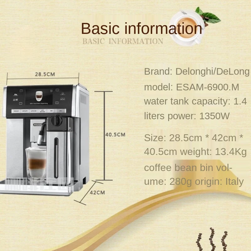 ESAM6900M automatic stainless steel espresso coffee machine household grinder coffee maker machine with grinder Delonghi Eletta