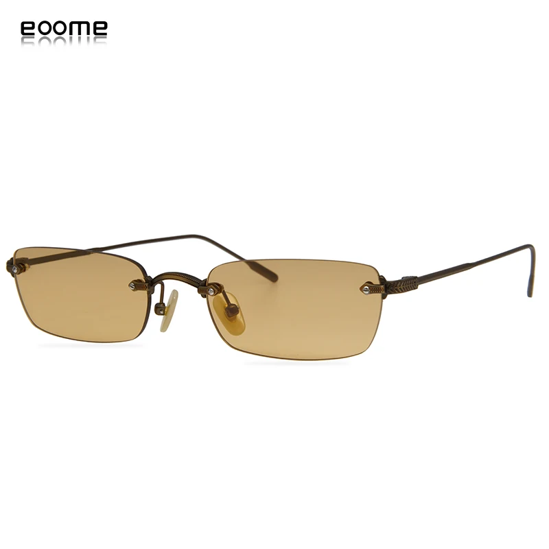 eoome New Vintage Design Super shallow Narrow lens shape inspired by edgy 90s ultra thin metal temples  lightweight comfort