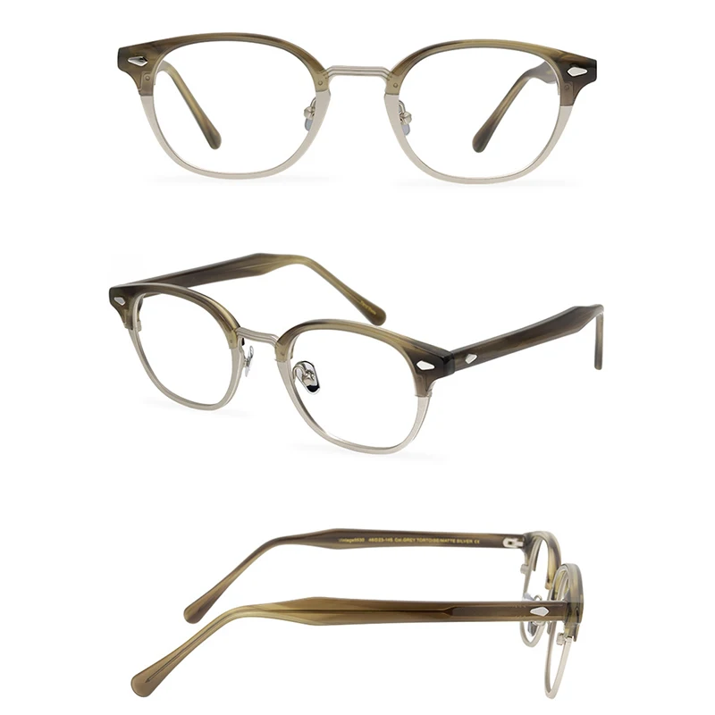 Belight Optical New York Brand Women Men Acetate Prescription Round Vintage Retro Eyeglasses  Spectacle Frame Eyewear 9530 image 5
