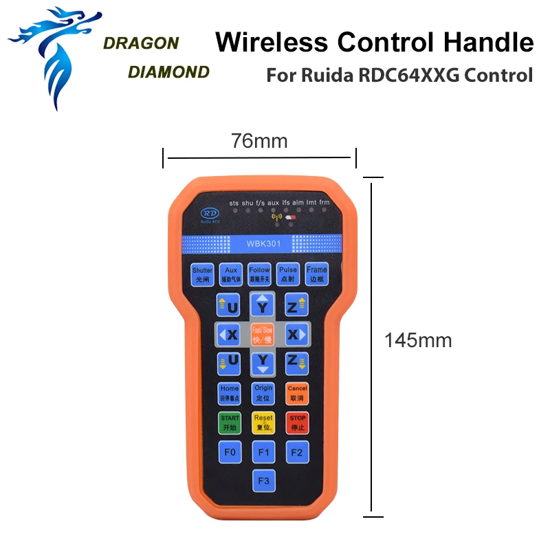 Imagem -02 - Ruida Wireless Operating Handle para Laser Gravador Máquina de Corte Bwk301r Bwk301t Rdc6442g Rdc6442s Rdc6432g