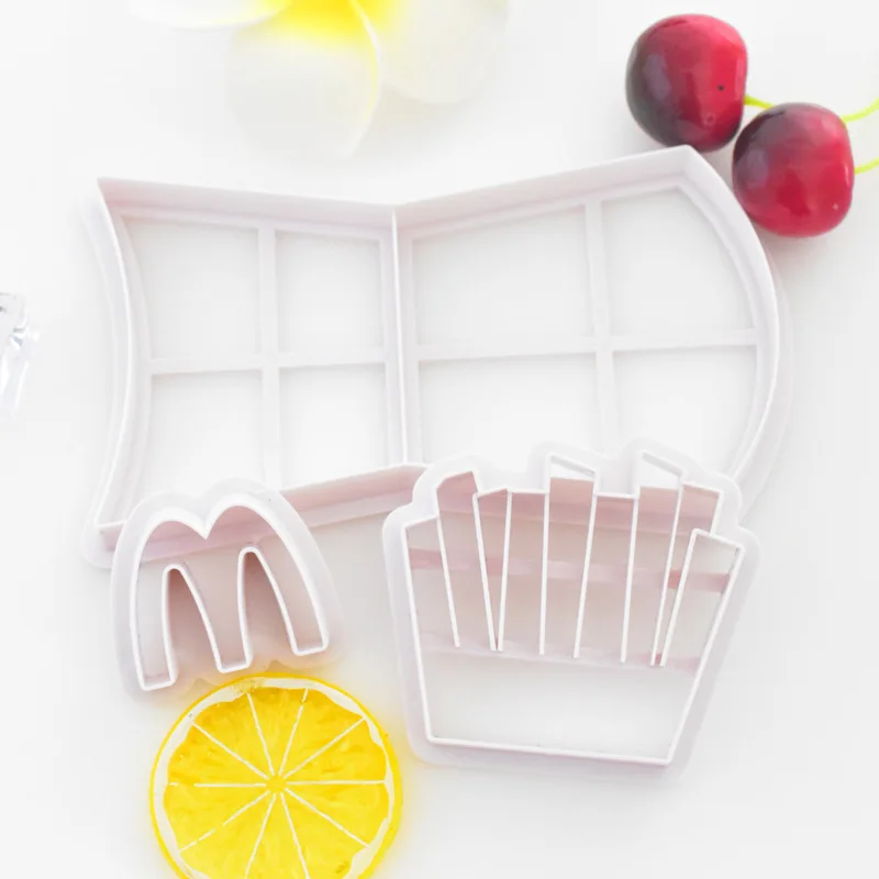 French Fries Plastic Bun Mold Children Creative Baking Suit Baking Tools Foreign Trade Cartoon Package Abrasive