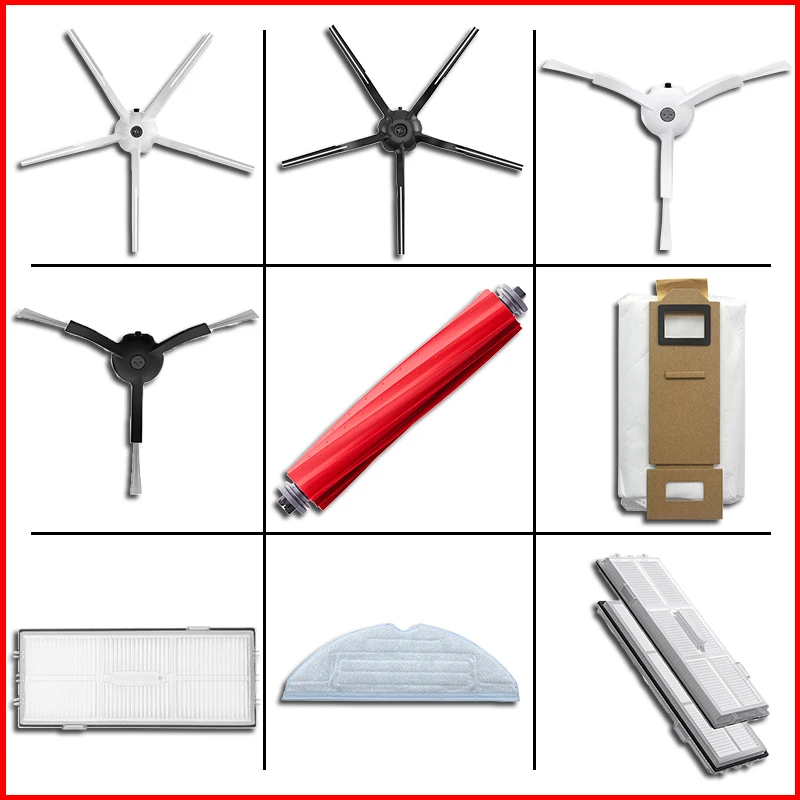 Hepa filtro escova lateral mop panos acessórios de pano para xiaomi roborock t7 t7s t7plus t7splus s7 robô aspirador de pó peças reposição